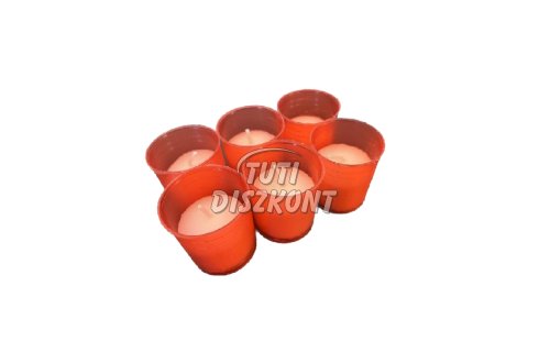 Kegyeleti mécsesbetét WK 30P 6db, piros 4,7cm 7-8 óra, 6 db