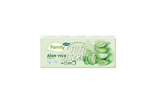 Tento papírzsebkendő 3 rétegu 10x10db Family Aloe Vera, 10 db