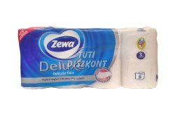 Zewa Deluxe WC papír 3 rétegű 8 tekercses Classic Fehér, 8 tek