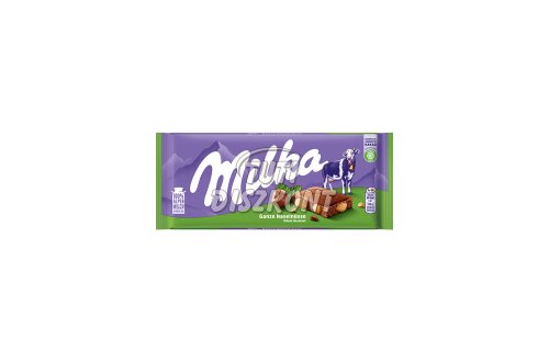 Milka táblás csokoládé 95gr Egész mogyorós X, 95 g