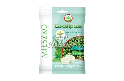 Eukaliptusz-menthol ízű keménycukorka, 150 G