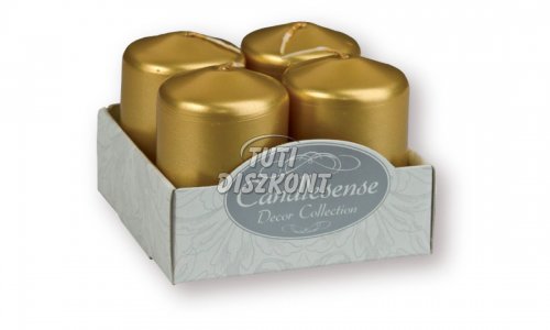 Adventi gyertya metál arany 4db-os, 1 cs