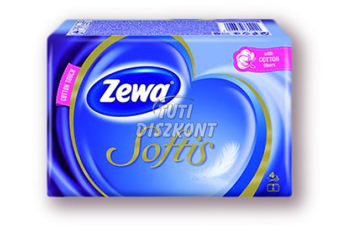 Zewa Softis papírzsebkendő dobozos 4 r. 80db-os több minta, 80 db