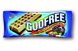 GooFree kakaós- mogyorós krémmel töltött gofri, 50 G