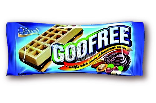 GooFree kakaós- mogyorós krémmel töltött gofri, 50 G