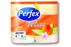 Perfex Boni DeLuxe WC papír 3 rét. barackos, 4 tek