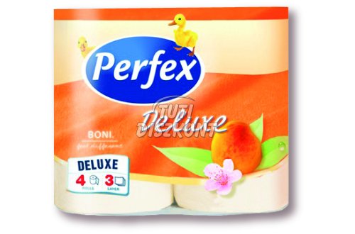 Perfex Boni DeLuxe WC papír 3 rét. barackos, 4 tek