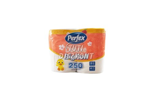 Perfex WC papír DeLuxe 4 tekercses 3 rétegű 250lap barackos, 4 tek