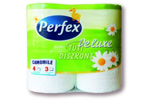 Perfex Boni DeLuxe WC papír 3 rét. kamillás, 4 tek