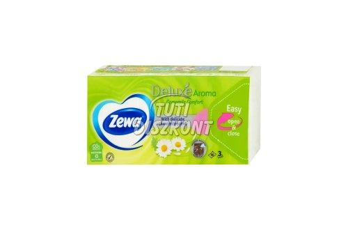 Zewa Deluxe papírzsebkendő 3 rétegű 90db Camomile, 90 db