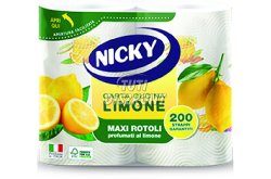 Nicky kéztörlő 150lapos citromos Super 2rétegű 2tekercses, 2 TEK