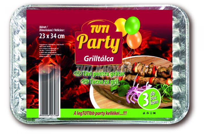 Tuti Party grilltálca 23*34cm 3db, 3 DB