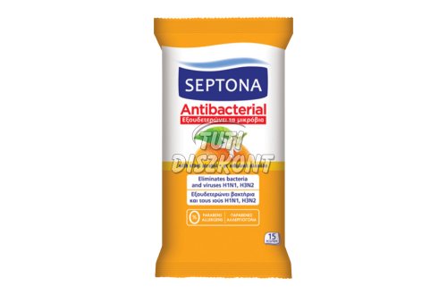 Septona antibakteriális törlőkendő 15db narancs, 15 db