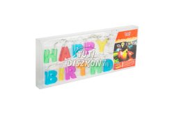 Születésnapi LED fényfüzér "Happy Birthday"2m  színes, 1 db