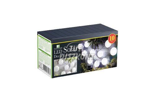 Szolár lampion fényfüzér-10db fehér-hidegfehér LED 3,7m11227, 1 db