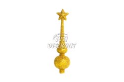 Karácsonyfa csúcsdísz műanyag arany 18,5cm 58062A, 1 DB