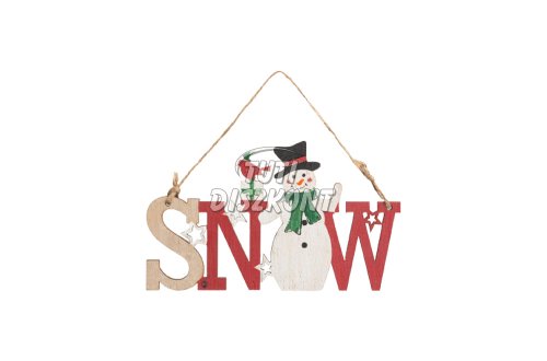 Karácsonyi dekor fából hóember 58250B, 1 DB