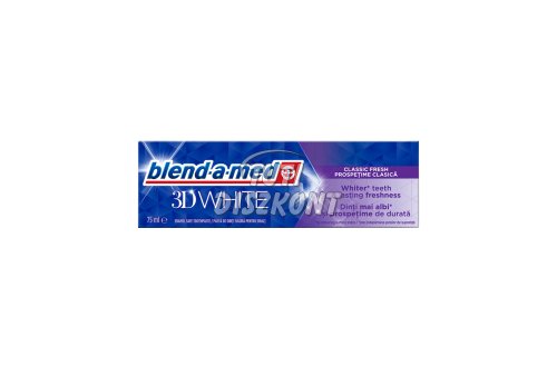Blend-A-Med fogkrém 75ml 3D White Classic fresh, 75 ml