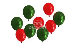 Lufi szett piros-zöld,metálos 15db/cs (58751), 1 cs