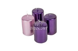 Adventi gyertya metál lila-rózsaszín 4db-os, 1 cs
