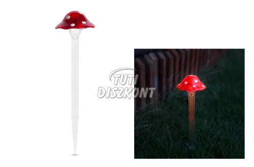 Leszúrható szolár gomba-33,5cm 1 hidegfehér LED 11765, 1 db