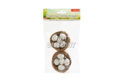 Húsvéti dekoráció klasszikus fészek 5 tojással 2db/cs(57915), 2 CS