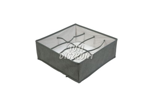 Szövet tárolódoboz 32x32x12cm 8zseb-szürke BW2078, 1 DB