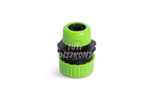 Tömlőcsatlakozó adapter 1/2" 3/4"műanyag zöld/fekete 11667, 1 DB