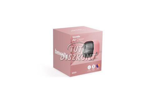 Hordozható mini léghűtő ventilátor USB rózsaszín BW2009PK, 1 DB