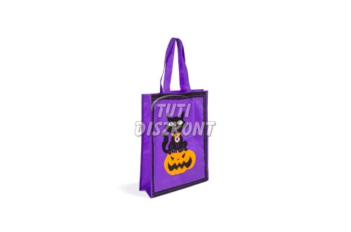 Halloween-i ajándéktáska 30x40cm macska és tök 58182B, 1 db