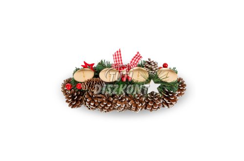 Adventi dekoráció gyertyatartóval 35x15cm - 58008, 1 db