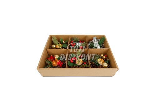 Adventi dekoráció mécsestartóval 6féle 13cm - 58010, 1 db