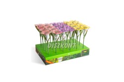 Leszúrható szolár virág 3 szín 30x10cm fehér LED(11754), 1 DB