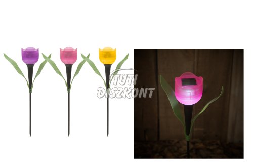 Leszúrható LED-es szolár tulipánlámpa 3 szín 11703, 1 DB
