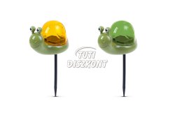 Leszúrható szolár csiga fehér LED 10x6x15cm(11751C), 1 DB