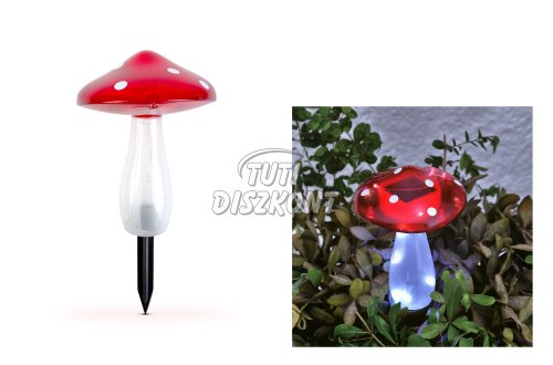 Leszúrható szolár gomba 23,5cm 10 hidegfehér LED 11775, 1 DB