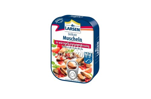 Larsen kagyló 110g Fűszeres Paradicsommártásban, 110 g