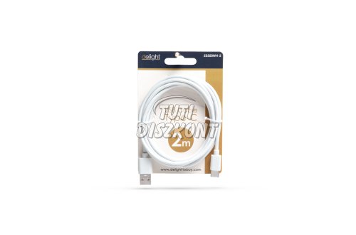 Adatkábel USB Type-C fehér 2m 55550WH-2, 1 db