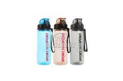 Sport kulacs műanyag,átlátszó 600 ml 3 színben(57211), 1 DB