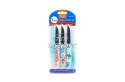 Konyhai kés készlet 15cm fekete/fehér 4db/cs(56316A), 1 CS