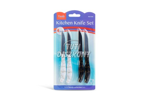 Konyhai kés készlet 15cm fekete/fehér 4db/cs 56316A, 1 CS