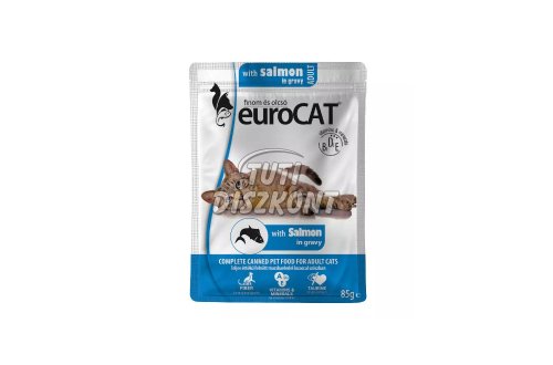 Euro cat alutasakos macskaeledel 85g lazac, 85 g