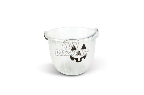 Halloween-i dekoráció vödör átlátszó 20x16cm 56577, 1 db