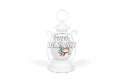 Karácsonyi dekoráció lámpás hóember fehér 16,5x7cm(59719B), 1 DB