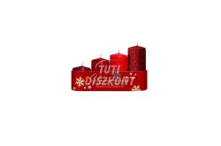 Adventi gyertya emeletes Piros mix 4db-os, 1 cs