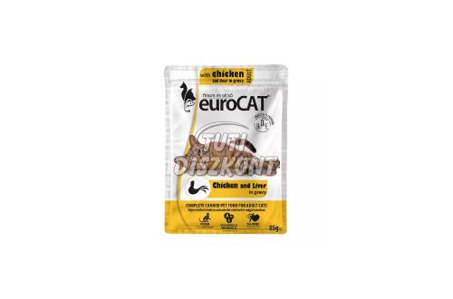 Euro cat alutasakos macskaeledel 85g csirke-máj, 85 g
