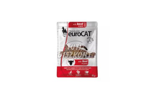 Euro cat alutasakos macskaeledel 85g marha, 85 g