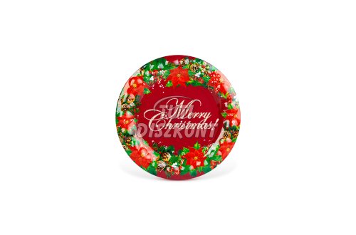 Karácsonyi kínálótál műanyag"Merry Christmas"37,5cm 59718B, 1 db