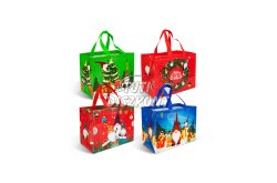 Karácsonyi ajándéktáska 31x25x17cm 4féle(59729), 1 db