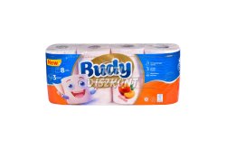 Budy WC papír 3 rétegű 8 tekercses Barack, 8 tek